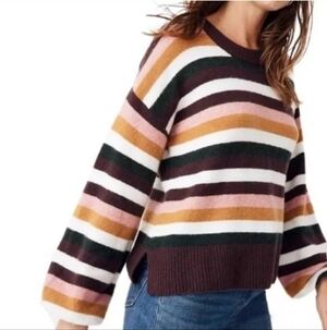 MADEWELL NWOT Payton Coziest Yarn Striped Sweater, Size Large